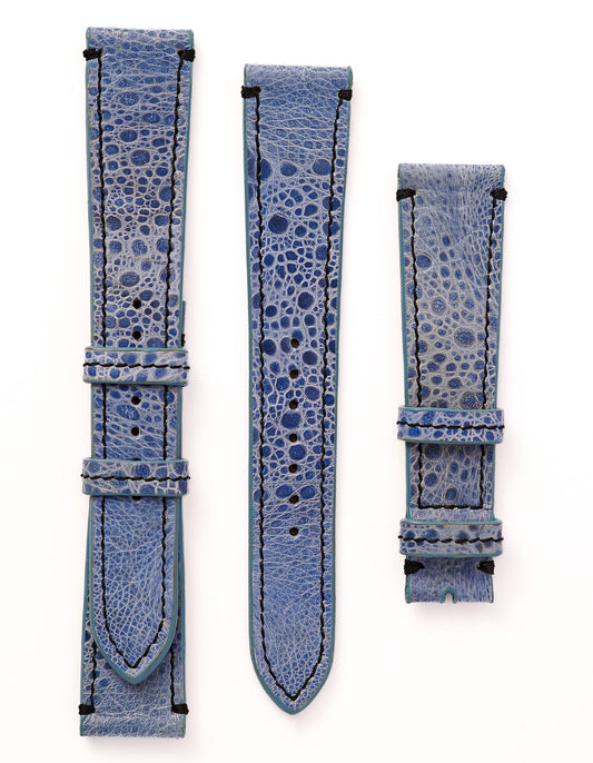 Cane Toad Leather Watch Strap - Denim Blue